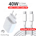 Miniatyrbild 1 av 6: PD 40W Snabbladdare för iPhone 16 15 11 12 13 14 Pro Max Plus iPad Air Snabbladdningskabel USB C Typ C Datalinje Telefonladdare 40W For iPhone 15-16