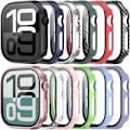 Miniatyrbild 2 av 6: Härdat Glas + Skal för Apple Watch 10 46mm 42mm Ultra 2 49mm Skärmskydd Fodral iWatch 9 8 7 6 5 SE 45mm 41mm 44/40mm Skal Wine red Series 7 8 9 41MM