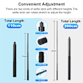 Miniatyrbild 5 av 6: Osynlig förlängd selfiestick i kolfiber för Insta360 X3 GO3 Action 4-tillbehör för DJI GoPro 13 12 9 Selfiestick Mini selfie stick