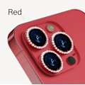 Miniatyrbild 1 av 6: Kameraskydd för iPhone 11 12 13 14 15 Pro Max Mini 9H Härdat Glas Skärmskydd Film 14/15 Plus Metallring Spot Drill Red 14 14Plus 15(2PCS)