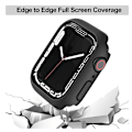 Miniatyrbild 3 av 6: Härdat Glas+Skal för Apple Watch 45mm 41mm 40mm 44mm 42mm 46mm Skyddande Skal PC Stötfångarram För iWatch 10 SE 9 8 7 6 5 4 Red 40mm Series 4 5 6 SE