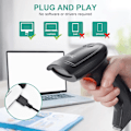 Miniatyrbild 2 av 6: JRHC 1D USB Laserstreckkodsläsare Handhållen Streckkodsläsare Skanningsverktyg Enheter för Butik Supermarket Bibliotek Lager only stand
