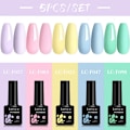 Miniatyrbild 1 av 6: LILYCUTE 5 st/set 7ML Rödbrun Nagelgel DIY Nagelkonst Semi-Permanent UV Gel Polish Långvarig Design Manikyr Kit Tillbehör 241171