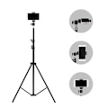 Miniatyrbild 3 av 6: Vikbart 56cm-160cm Utdragbart Mobiltelefonstativ Hållare Live Tripod Videoinspelning Selfie Landing Monopod För Alla Telefonkameror Only Stand