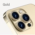 Miniatyrbild 1 av 6: Kameraskydd för iPhone 11 12 13 14 15 Pro Max Mini 9H Härdat Glas Skärmskydd Film 14/15 Plus Metallring Spot Drill Gold 14Pro 14ProMax(3PCS)
