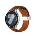 Miniatyrbild 3 av 5: 20mm 22mm Läderarmband för Samsung Galaxy Watch 7 FE 6 5 4 44 40mm Classic Magnetiskt Spänne för Huawei Watch GT5 4Pro 3 46 Armband Brown Silver Huawei GT-5-4-pro 46