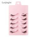 Miniatyrbild 1 av 6: Half Eey Lashes 3/5/10 Par Nya Faux Mink Lashes Naturliga Falska Ögonfransar Wispy Fluffig Ögonfrans Extension Makeup Halv Lashes Verktyg 5pairs-1011