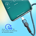 Miniatyrbild 5 av 6: Vumpach USB typ C-kabel Snabbladdningsdatakabel Laddarkabel c För iphone 15 Samsung s21 A51 xiaomi mi 10 redmi huawei Kabel Red 3m