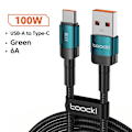 Miniatyrbild 1 av 6: Toocki USB Typ C Kabel Snabbladdning USB C Laddningskabel För iPhone 15 14 13 12 11 Huawei P40 P30 Realme Oppo Oneplus 1m 2m USB A to C Green 2m