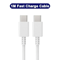 Miniatyrbild 1 av 6: PD 50W Supersnabb Laddare För Samsung Galaxy S22 S23 S20 Ultra A53 A54 8S C Till Kabel Snabbladdning Telefontillbehör 1M cable White