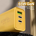 Miniatyrbild 4 av 6: 65W 3 Portar USB PD Mobilladdare USB C Till ny Höghastighetsladdningsdatakabel Sladd QC3.0 Mobiltelefon EU Set