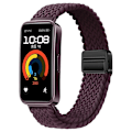 Miniatyrbild 1 av 6: Nylonflätat armband för Huawei Band 10 9 8 Justerbart magnetspänne Armbandsur Huanwei Band 10/9/8 Tillbehör correa Wine red For Huawei Band 8