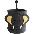 Miniatyrbild 1 av 5: Söt hopfällbar filt tvättkorg, förvaringskorg för barn pojkar och flickor, kontor, sovrum, kläder, leksaker (Elefant)