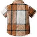 Miniatyrbilde 2 av 6: Rutete skjorte med korte ermer for gutter, barneskjorter med knapper, rutete sommerklær for 1-8 år Light Brown 5-6Y
