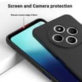 Miniatyrbild 4 av 4: Solid Color Liquid Silicone Drop-proof Full Coverage Phone Case (Black, For Redmi A4 5G)