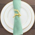 Miniatyrbillede 4 af 5: Servietringe, 4 stk. gyldne elg chic servietringe til service, bryllupsreceptioner, jul.