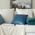 Miniatyrbillede 5 af 5: 2 Pudebetræk Fløjl Dekorative Sofa Pudebetræk Super Glat Blød Komfortabel Dekoration Hjem Stue Soveværelse til Sofa 50X50CM Blå Turkis