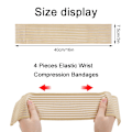 Miniatyrbillede 2 af 5: 4 stk. Khaki Elastisk Håndledskompressionsbandage Justerbar Håndledsrem Håndstøtte Wraps Åndbar Håndledsrem (40 cm)