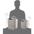 Miniatyrbillede 5 af 5: Sammenklappelig vasketøjskurv i plast, multifunktionel opbevaringsbeholder, vandtæt og holdbar, velegnet til soveværelse og badeværelse (størrelse L, grøn)