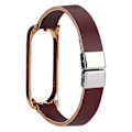 Pikkukuva 1 / 4: Xiaomi Mi Band 7 / Band 7 NFC -rannekkeelle nahkainen kellon ranneke kellokotelolla Style D