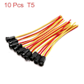 Miniatyrbillede 1 af 4: 2/3/5/8/10 stk. T5 LED Sokkel Lampe Instrumentbræt Indikator Lys Sokkel 2 Lednings Pære Ledningsnet Ledningsstik Udskiftning til Bil Yellow 10Pcs
