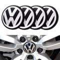 4-pack - Volkswagen VW Hubcaps / Wheel Hub Emblems - Car Silver 65 mm - Självhäftande