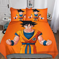 Pikkukuva 1 / 5: Dragon Ball Goku Premium -vuodevaatesetti piilovetoketjulla - 3-osainen anime-pussilakanasetti upealla 3D-painatuksella ja tyynyliinoilla, pojille ja Double200x200cm