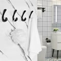 Miniatyrbillede 2 af 5: 4 stk. håndklædekroge til badeværelsesvægmontering, matsort badeværelseskroge til håndklæder, badekåbe og håndklædekrog