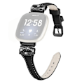 Pikkukuva 1 / 5: Tyyppi C Musta Solki Ranneke Fitbit Versa 3/4/Sense/Sense 2 Perhosliittimellä Älykellolle Style B