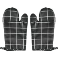 Pikkukuva 1 / 5: Uuninlämmönkestävät lapaset, 2 kpl 10,6 tuumaa x 6,7 tuumaa (noin 26,9 cm x 17,0 cm) Puuvillaiset uuninlämmönkestävät lapaset, liukumattomat lämmönkestävät uuninlämmönkestävät lapaset (musta)
