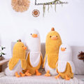 Miniatyrbillede 2 af 5: Banan And Duck Plys - Sød And Duck Plysdyr Kast Plys Legetøj Blød Krammepude (Hvid, 19.7\")