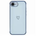 Case for iPhone 16e, Love Pattern, TPU Phone Case, Electroplated Edge (Blue)