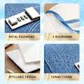 Miniatyrbillede 3 af 5: Denim Journal med lås til kvinder, genopfyldelig låsbar journal til voksne B6 notesbog med låsekombination, 5,5 x 7,9 tommer, blå