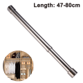 Miniatyrbilde 2 av 5: Utvidbar klesstang i rustfritt stål, klesstang i rustfritt stål, spennstang, garderobeslange for garderobe, dusj, balkong (47-81 cm)