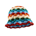 Miniatyrbild 1 av 3: Virkad Bucket Hat Kvinna Trendig Stickad Blommig Slapp Hatt Söt Boho Blomma Handgjord Beanie Mode Utomhus Boho Cloche Resa