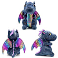 Miniatyrbillede 2 af 3: Dragen Plysdyr Sød Plysdukke Blød Legetøj Gave til Piger Drenge Fødselsdage Jul Thanksgiving Day (Dragen Sort 25cm)