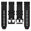 Miniatyrbillede 4 af 5: Til Garmin Tactix 7 Pro/Fenix 7X/6X/6X Pro/5X Plus Urrem Læderbelagt Silikone Armbånd Style C