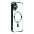 Compatible Case for iPhone 17, Compatible with MagSafe, Electroplated TPU Phone Case with Lens Protector (Green)