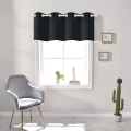 Miniatyrbillede 1 af 5: Blackout gardiner til vinduesbehandlinger 45,72 cm længde Solid isoleret ringtop til soveværelse og badeværelse 1 panel 132,88 x 45,72 cm 2 stykker