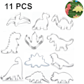 Miniatyrbillede 1 af 5: Dinosaur-formet kageudstikker, fondant-formet kageudstikker til børns bagning af kager, rustfrit stål-formet kageudstikkersæt