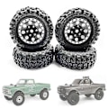 Miniatyrbilde 4 av 5: 4 stk. 1.0 Dekk Og Metall Beadlock Felger For 1/24 Rc Bil, svart