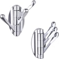 Miniatyrbillede 1 af 5: Håndklædekrog Krom 2 stk., Metal Svingbar Foldbar Badeværelseskrog, Håndklædeholder, Heavy Duty Tøj Badekåbekrog til Badeværelsesvægmontering