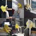 Miniatyrbild 4 av 4: Mjuk bananman leksak, 16 tum konstig bananman docka med magnet, rolig poserbar dekompressionsleksak plyschdjur docka presenter (gul)