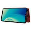 Miniatyrbilde 4 av 4: For ZTE Blade A7s 2020 Karbonfibertekstur Horisontal Flip TPU + PC + PU Lærveske med Kortspor Brown