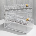 Miniatyrbillede 2 af 5: Transparent Vertikal Stribet Servietboksholder Servietboks Sæt, Stue Soveværelse Badeværelse Husholdning Servietboks (Hvid, Lille)