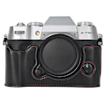 Miniatyrbild 1 av 5: Typ C För Fujifilm X-T50 PU Läder Halvfodral Grepp Digitalkamera Väska Skydd med Öppning Botten Style D