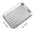 Miniatyrbilde 3 av 5: Rustfritt stål brett Rektangulært stekt fiskefat med hull Dampbrett Non-stick bakebrett(35,5*25,5cm)