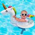 Miniatyrbillede 5 af 5: Enhjørning Baby Pool Float med Kaleche, Blinkende Sæde og Sikkerhedsgreb, Sommer 2023 Hot, Oppustelig Baby Float til Børn 1-4 År, Festartikler