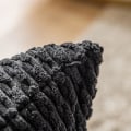 Miniatyrbillede 2 af 5: Pudebetræk i fløjl med striber, firkantet pudebetræk til soveværelse, sofa, stue, sofa, sæt med 2, 18x18 tommer, sort