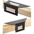 Miniatyrbillede 1 af 5: 2 Sadel Layout Vinkelmåler til Træbearbejdning, 45/45 Grader - 90/45 Grader Vinkel Layout Gehrungsvinkel Måling T Lineal, Aluminiumlegering (Sort)